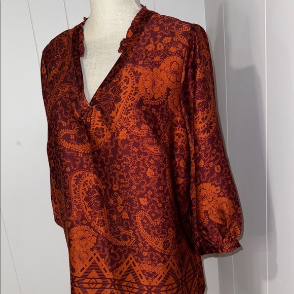 Liz Claiborne Rust Orange Blouse - Picture 2 of 5